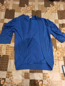 Blue knit cardigan