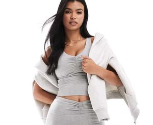 Ruched Grey Tank Top