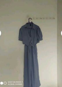 Chic Black Jumpsuit and Shirt Set