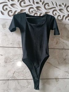 Black bodysuit cum crop top