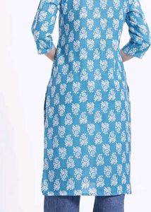 Stylish Blue Kurta with White Print