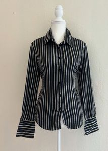 Classic Striped Button-Up Blouse