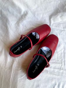 Red Mary Jane Flats