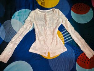Sheer White Long Sleeve Top