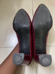 Maroon Pointed Toe Heels