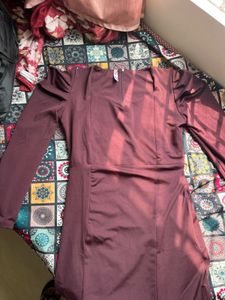 Elegant Burgundy Puff Sleeve Dress
