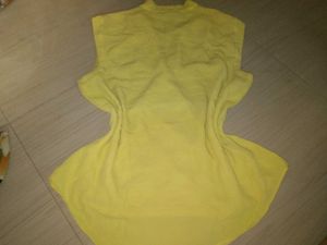 Bright Yellow Sleeveless faux Wrap Top