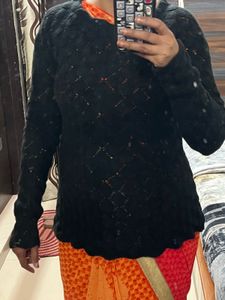 Black Knit Sweater full new without tag