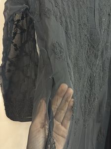 Elegant Chikankari Black Kurta Set