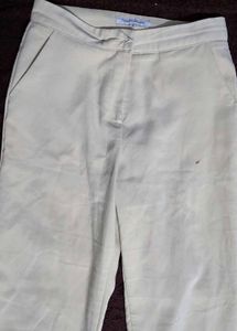 Beige Bootcut Pants