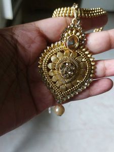 Gold Toned Necklace &amp; Earring Set