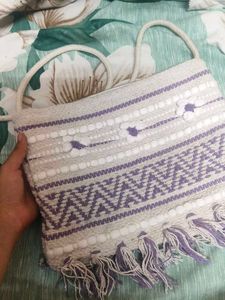 Boho Woven Crossbody Bag with Tassels