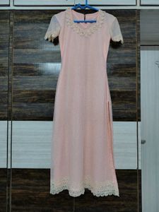 Vintage Luxury Peach Kurti Set