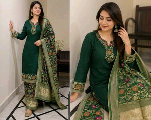 fixed price Elegant Green banarsi  Kurta