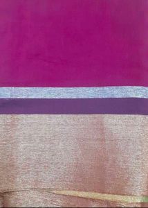 Vibrant Magenta Saree with Silver Border