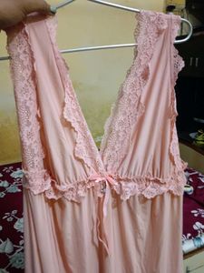 Peach Lace Trim Nightgown