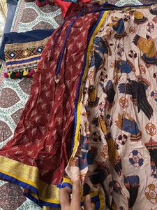 Bohemian Hand-Printed Ethnic chaniyacholi set