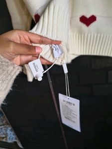 Heart Pattern Knit Sweater