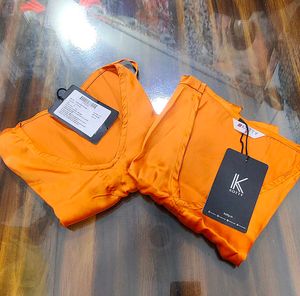 S and M size Satin Ruched Crop Top