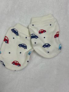 Cute Baby Mittens and Booties Set