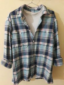 Blue Plaid Flannel Shirt