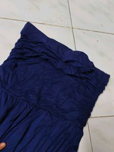 Navy Blue Strapless Maxi Dress