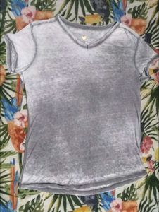 Grey V-Neck Tee - Casual Comfort