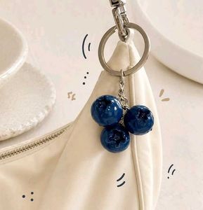 Cute 🫐 Blueberry Cluster Keychain