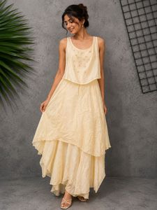 Elegant Cream Layered Dress