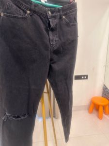 Grey Distressed Denim Jeans