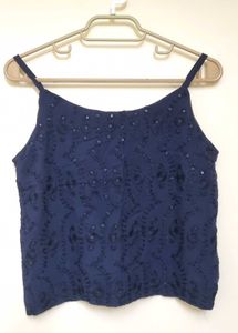 Stunning Blue Embellished Blouse