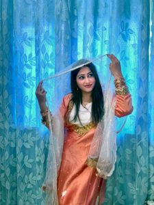 Peach Kurta Set with Dupatta