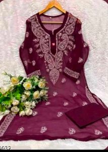 purple mirror work sharara set
