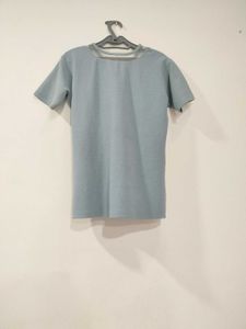 Lovely Powder-Blue Top With Net Detail