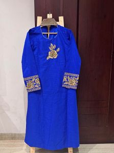 L/xl/xxl Brand New Blue Embroidered Kurta Only