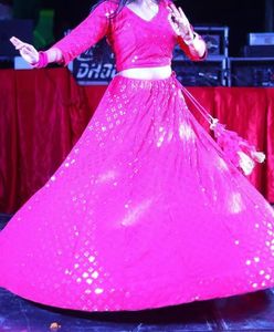 Stunning Pink Sequined Lehenga Choli