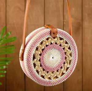 Chic Round Woven Crossbody Bag