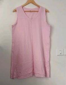 Pink Sleeveless V-Neck Dress
