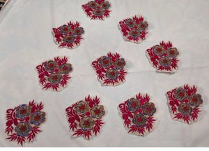 Embroidered Flower Appliques (Set of 10) art craft