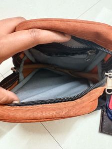 Orange Bag with Mesh Pocket