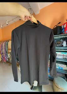Classic Black Mock Neck Long Sleeve Top