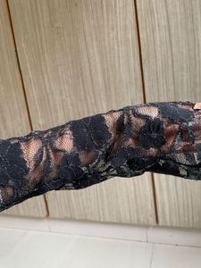 Elegant Black Soft Lace Top