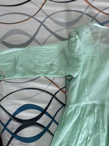 Mint Green Embroidered Kurta Dress
