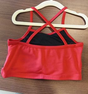 Kids Red Ruffled Swimsuit-(6-8yrs)