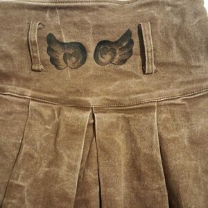 Grunge Studded Denim Pleated Miniskirt