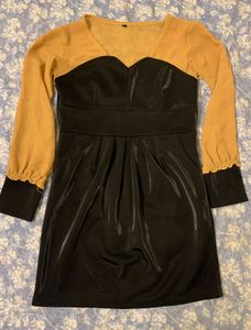 Chic Black &amp; Tan Bodycon Dress (wild West Style)