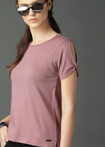 Stylish Cut-Out Sleeve T-Shirt