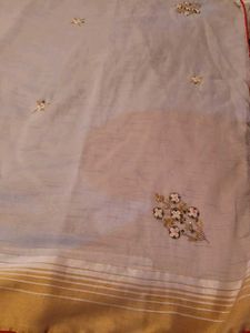 Cotton Work Saree With Stitched Blouse