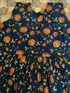 Blue Floral Print Kurta
