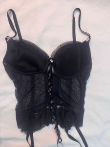 Black Corset Bustier Top